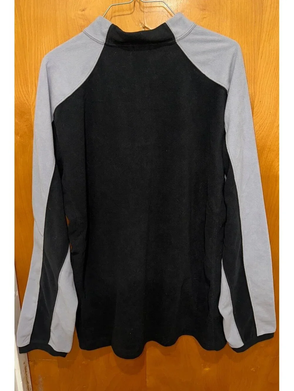 The North face black and gray fleece quarter zip pullover size large